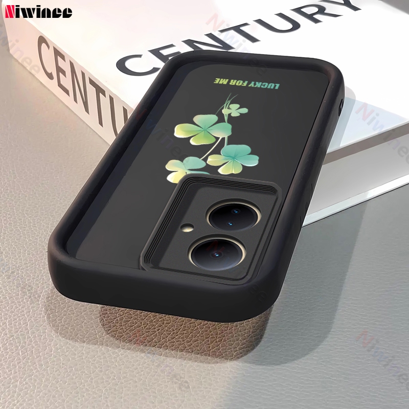 ปลอกซิลิโคนสําหรับ VIVO Y78 5G/Y75 5G/Y76 5G/Y73 เคสโทรศัพท์กันกระแทก Lucky Clover Graffiti Cover (N