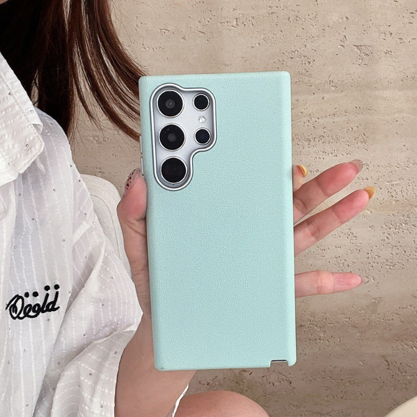 หรูหราหนังรูปแบบ Anti Shock สําหรับ Samsung S25 Ultra S25 S24 S23 S22 Ultra/Plus เคสโทรศัพท์ Matte สไตล์มินิมอลประณีตของขวัญเล็กๆเคสโทรศัพท์ - รูปที่ 3