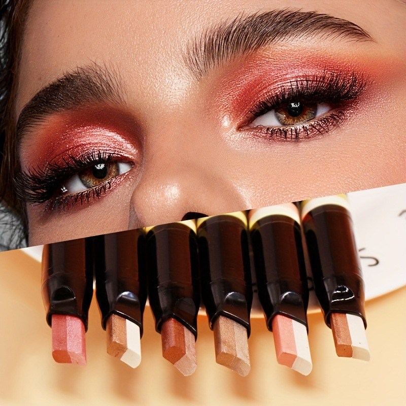 อายแชโดว์ทูโทนไล่โทนสี, กลิตเตอร์เอิร์ธ คัลเลอร์ โทน, ual Matte & Shimmer Finishes, กันน้ํา, แอพพลิเคชันเรียบสําหรับแต่งหน้าตากลามอรัส