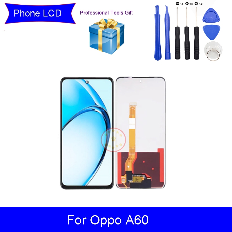 หน้าจอสัมผัส LCD สําหรับ Oppo A60 CPH2631 ชิ้นส่วนทดแทน LCD ด้านหน้า