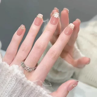C030 เล็บปลอมสําเร็จรูป ทำด้วยมือ 10 ชิ้น/กล่อง แคทอาย หวานๆ ดีไซน์สวย ประณีต สวมง่าย ใช้ซ้ำได้