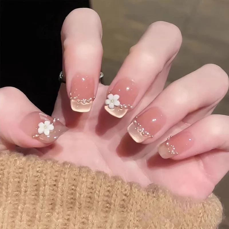 C030 เล็บปลอมสําเร็จรูป ทำด้วยมือ 10 ชิ้น/กล่อง แคทอาย หวานๆ ดีไซน์สวย ประณีต สวมง่าย ใช้ซ้ำได้