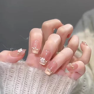 C030 เล็บปลอมสําเร็จรูป ทำด้วยมือ 10 ชิ้น/กล่อง แคทอาย หวานๆ ดีไซน์สวย ประณีต สวมง่าย ใช้ซ้ำได้