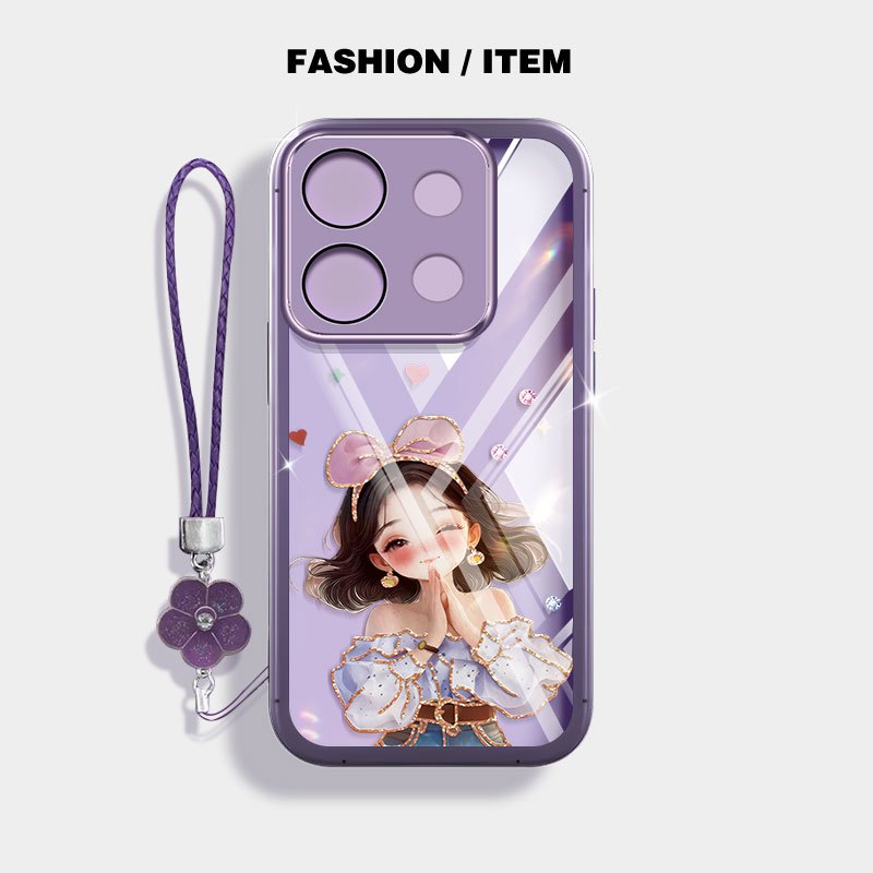 YBD Clearเคสโทรศัพท์สําหรับRedmi 17 15C 15 Xiaomi POCO C85 14T 15T Pro 4G 5Gน่ารักสาวสาวสวยซิลิโคนอ่อนนุ่มเลนส์ป้องกันมาพร้อมกับส่งเชือกเส้นเล็ก