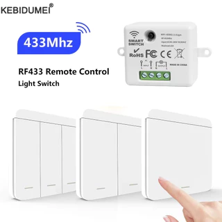 [🇹🇭⚡12hจัดส่ง] สวิตช์ไฟไร้สาย 433MHz รีโมทคอนโทรล 1/2/3 ผนังสมาร์ทสวิทช์ 10A 110V 220V สําหรับโคมไฟ LED