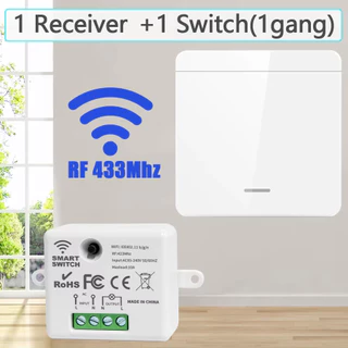 [🇹🇭⚡12hจัดส่ง] สวิตช์ไฟไร้สาย 433MHz รีโมทคอนโทรล 1/2/3 ผนังสมาร์ทสวิทช์ 10A 110V 220V สําหรับโคมไฟ LED