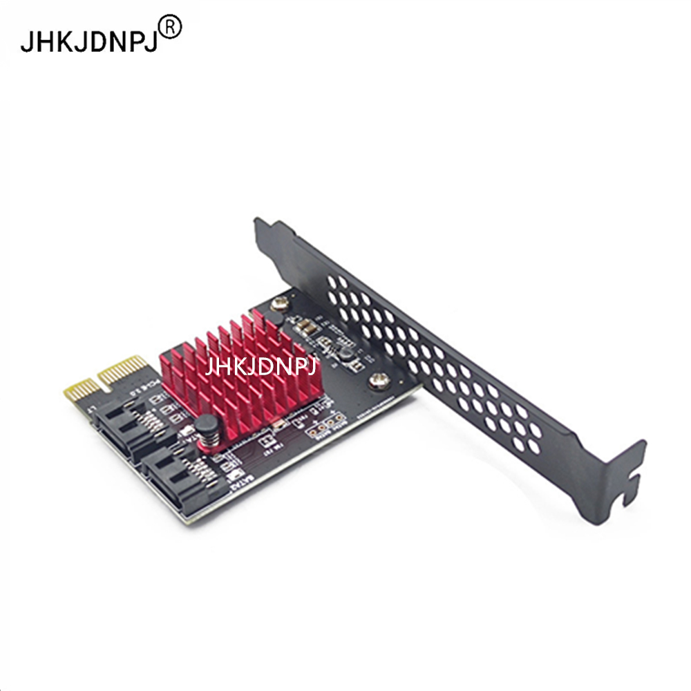 ขั้วต่อ SATA 3.0 2 พอร์ตไปยัง PCI-E 1X อะแดปเตอร์ Riser การ์ด ASM1061R 6Gbps พร้อมฮีทซิงค์