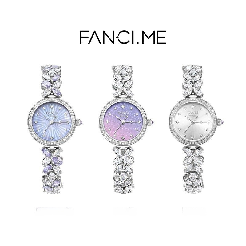 แฟนคIME สีม่วง วิสทีเรีย ดอกไม้ ผู้หญิง กันน้ํา หรูหรา นาฬิกา ที่สมบูรณ์แบบ ของขวัญวันวาเลนไทน์สําหรับแฟน
