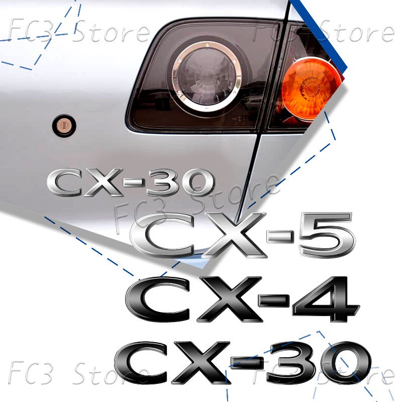 3D พลาสติก ABS จัดแต่งทรงผมรถ CX4 CX5 CX30 CX-4 CX-5 CX-30 สัญลักษณ์ด้านหลัง Tailgate ป้ายสติกเกอร์ส