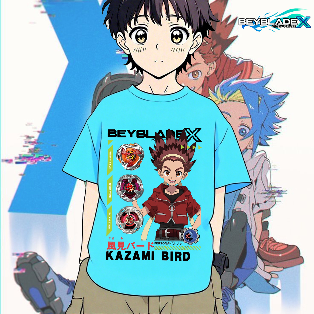 เสื้อยืดเด็ก BEYBLADE X พิมพ์ลาย ผ้าCotton 100% ใส่สบาย ไม่หด ไม่ย้ - รูปที่ 2