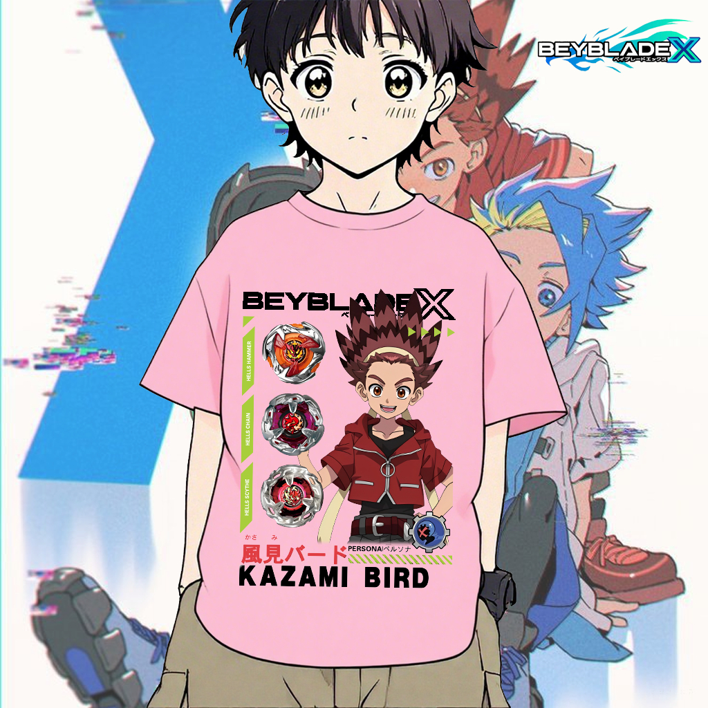 เสื้อยืดเด็ก BEYBLADE X พิมพ์ลาย ผ้าCotton 100% ใส่สบาย ไม่หด ไม่ย้ - รูปที่ 3