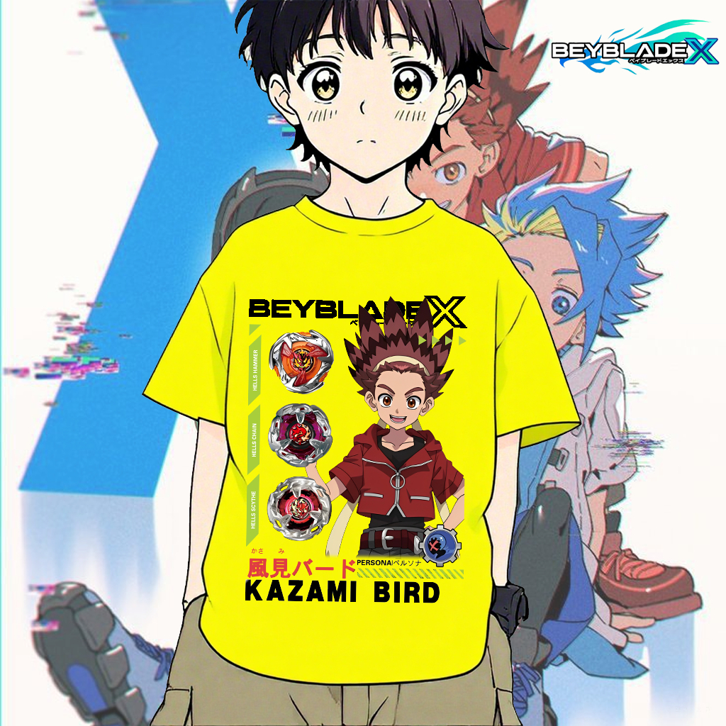 เสื้อยืดเด็ก BEYBLADE X พิมพ์ลาย ผ้าCotton 100% ใส่สบาย ไม่หด ไม่ย้ - รูปที่ 4
