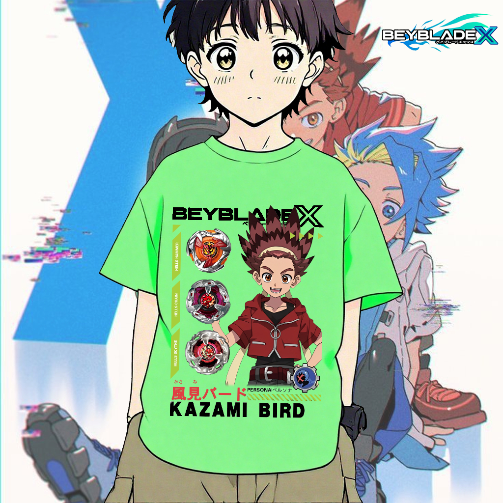 เสื้อยืดเด็ก BEYBLADE X พิมพ์ลาย ผ้าCotton 100% ใส่สบาย ไม่หด ไม่ย้ - รูปที่ 5