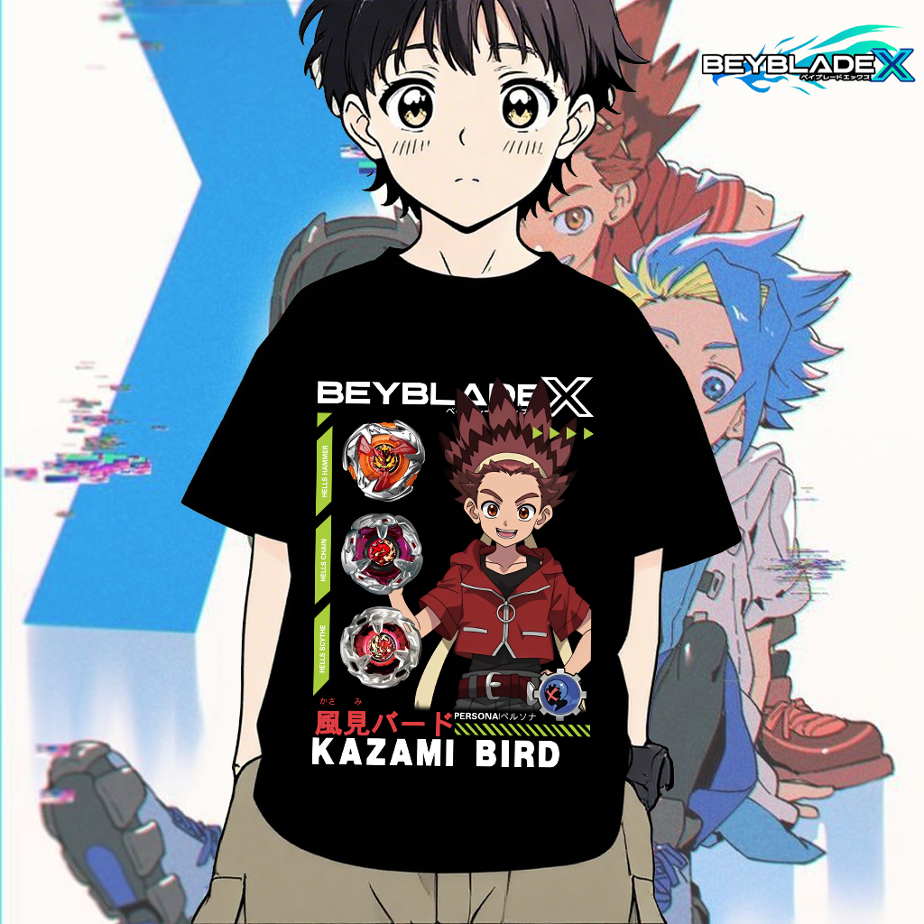 เสื้อยืดเด็ก BEYBLADE X พิมพ์ลาย ผ้าCotton 100% ใส่สบาย ไม่หด ไม่ย้