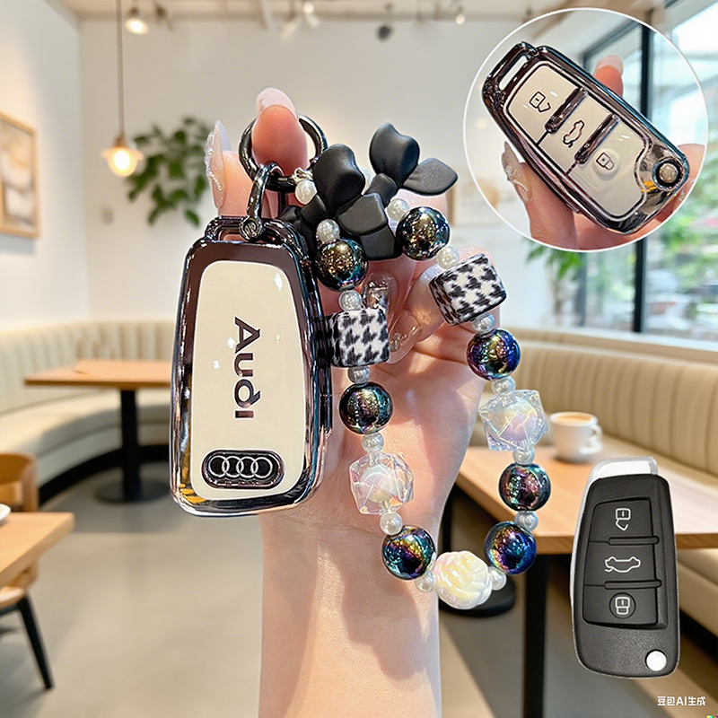 3 ปุ่ม ฝาครอบกุญแจพับได้สําหรับรถยนต์ สําหรับ Audi Q3 Q5 Q7 Q8 TT TTS S3 S4 S6 RS A1 A3 8P 8L A4 A5 