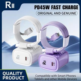 RII Macaron Color Braided PD45W Fast Charging Suitable for  Xr/11/12/13/14/pro/promax/15-17 series and Type C to Ip Type C to Type C