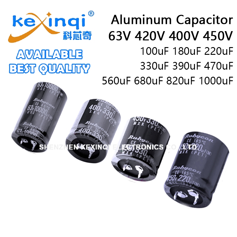 (1 ชิ้น) 63V 400V 420V 450V 100uF 180uF 220uF 330uF 390uF 470uF 560uF 680uF 820uF 1000uF D30xL45 D25