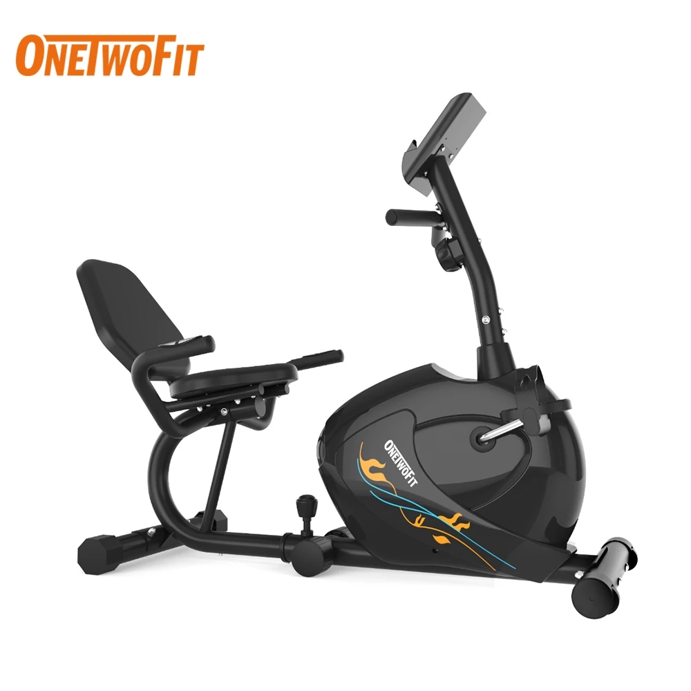 OneTwoFit จักรยานออกกําลังกาย Spin Bike ปรับระดับความต้านทานได้ 8 ระดับ ปรับระดับแรงต้านได้ ใช้งานเงียบ เครื่องปั่นจักรยาน 120KG