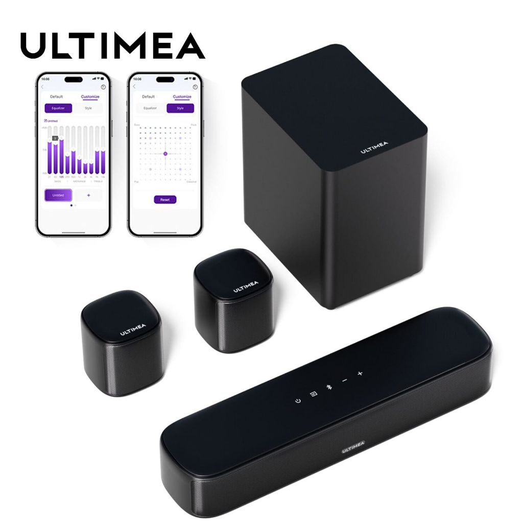 ULTIMEA Aura A30 5.1 ch Home Theater Soundbar ซับวูฟเฟอร์ เทคโนโลยี BassMX เสียงรอบทิศทางเสมือน Bluetooth 5.3 การควบคุมผ่านแอป