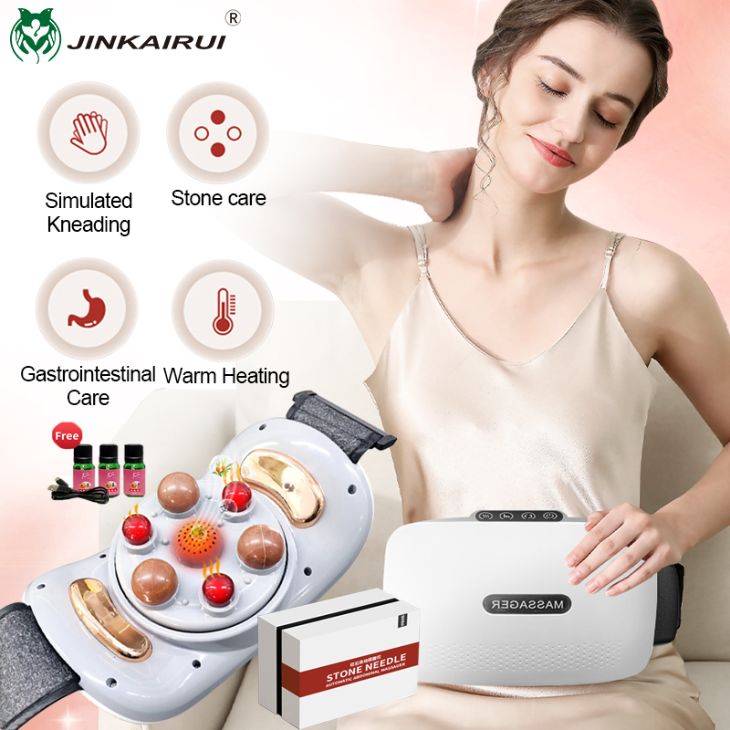 Jinkairui เข็มขัดนวดหน้าท้องหินธรรมชาติ Hot Compress นวดอุ่นเอว ช่วยย่อย ท้องสบาย เหมาะเป็นของขวัญ