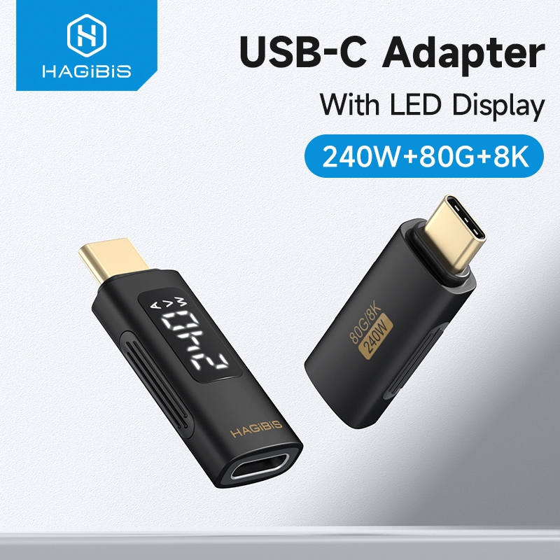 Hagibis USB4 อะแดปเตอร์จอแสดงผล LED PD240W 80Gbps 8K Video Transfer Power Current แรงดันไฟฟ้าจอแสดงผลสําหรับ Macbook แล็ปท็อปโทรศัพท์