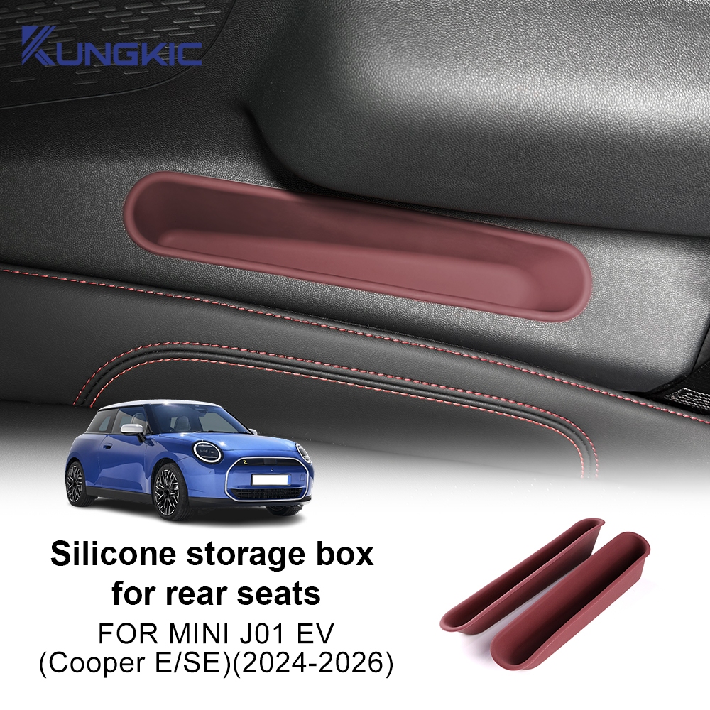 สําหรับ MINI Cooper E/SE J01 EV 2024 2025 2026 ซิลิโคนรถที่นั่งด้านหลัง Organizer กล่องเก็บกระเป๋า Auto อุปกรณ์ตกแต่งภายใน