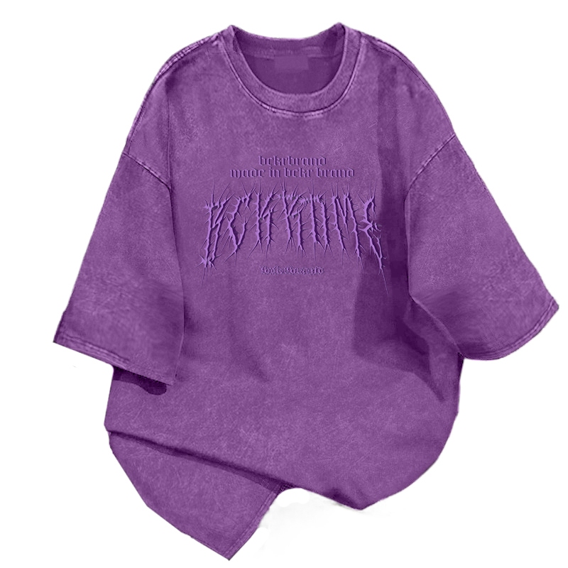 【พร้อมส่ง】🔥NASA ทรงโอเวอร์ไซส์ ผ้าฝ้ายแท้100% คอกลม ใส่ได้ทั้งชายหญิง เสื้อยืด💜ลายสีม่วง เสื้อYG1099 - รูปที่ 7