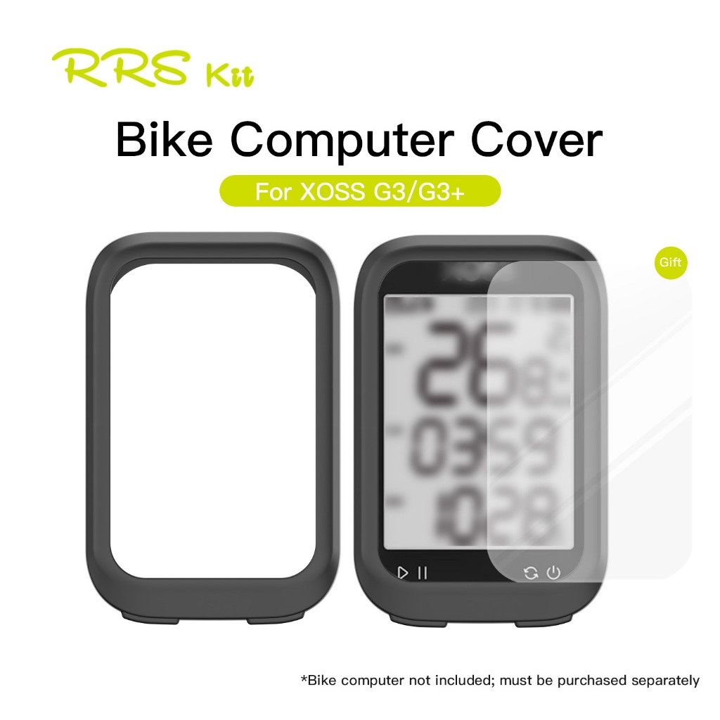 RRSkit จักรยานคอมพิวเตอร์สำหรับ XOSS G3 G+3 พร้อมเคสมัลค่าซิลิโคนและฟิลม์ป้องกันหน้าจอ