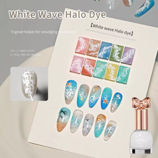 ANNIES ยาทาเล็บเจล ลายหินอ่อนและลายละเลงสีขาว แบบคลื่นฟองรู