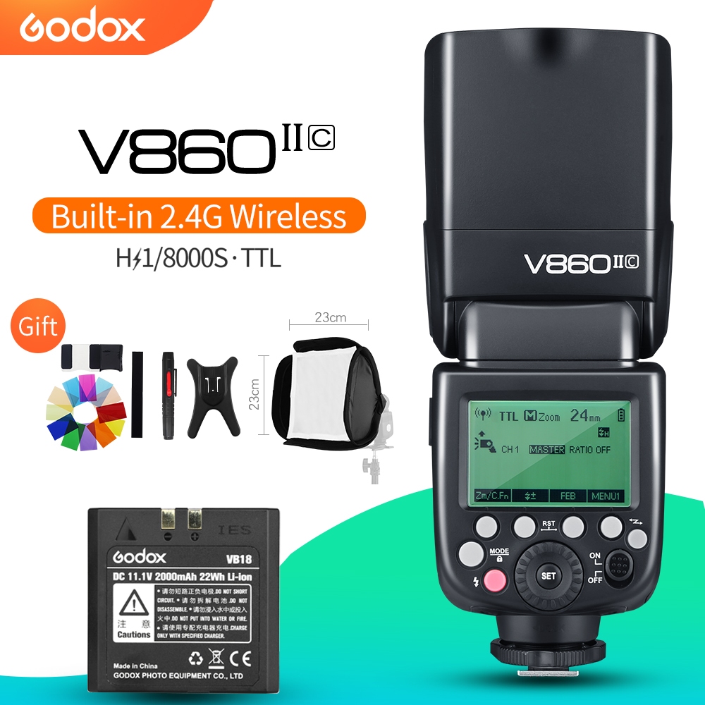 Godox V860II-C V860II-N V860II-S V860II-F V860II-O TTL HSS Li-ion แบตเตอรี่ Speedlite แฟลช