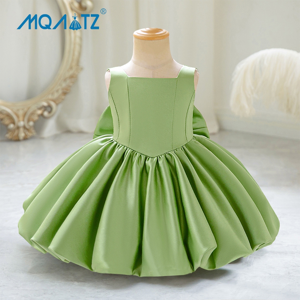 ชุดเด็กผู้หญิงสีเขียว พร้อมโบว์ สไตล์เจ้าหญิง สำหรับงานปาร์ตี้และวันเกิด L6030XZ