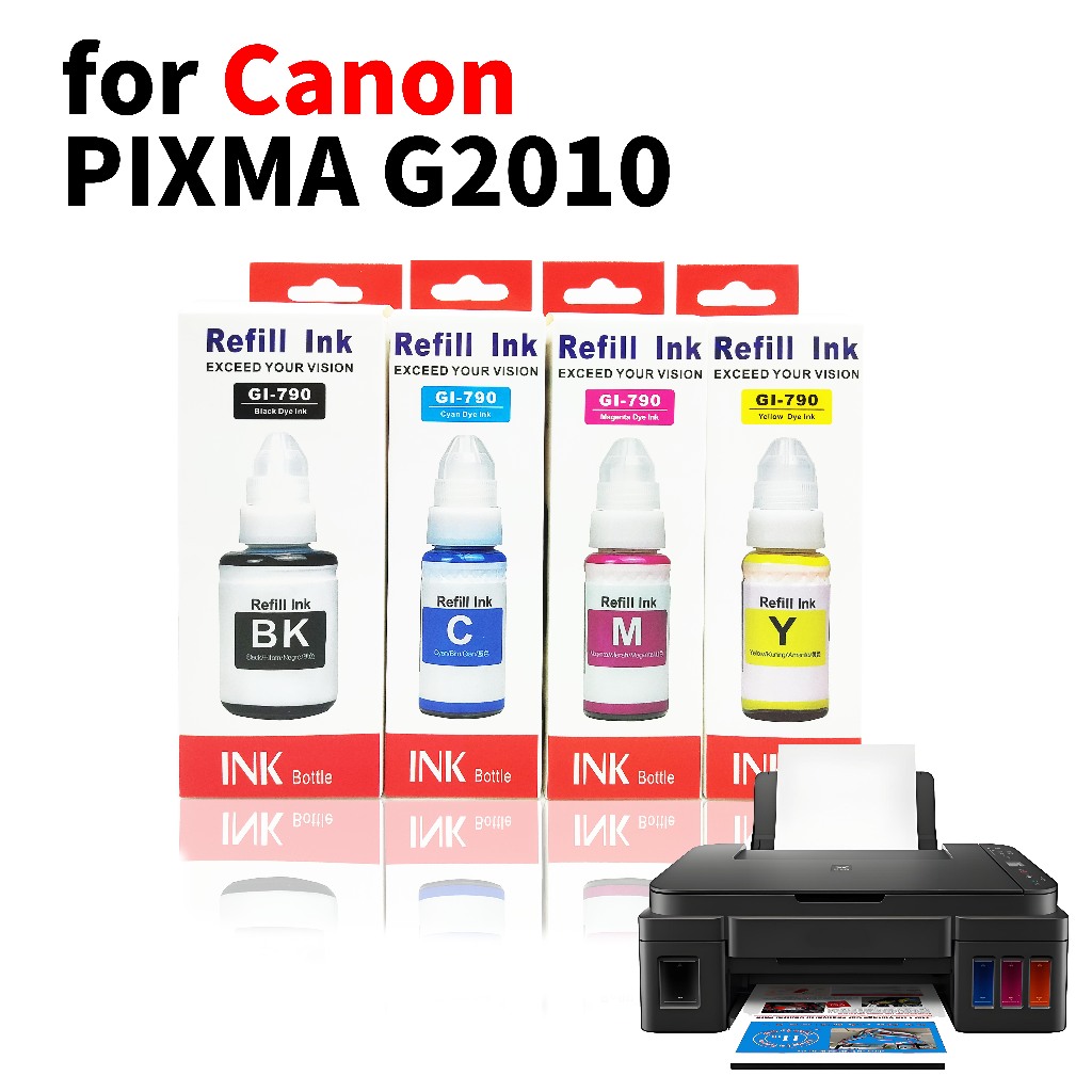 หมึกเติม Canon GI-790 เครื่องพิมพ์หมึกเทียบเท่าเกรดพรีเมี่ยมสําหรับ G1010/G2010/G3010 หมึกเติม ปรินเ