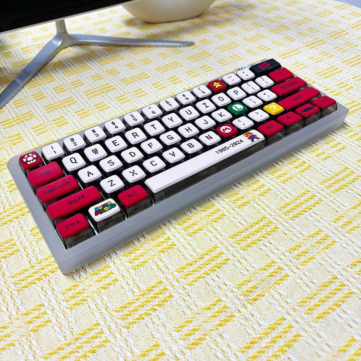 Mario Pudding Keycaps PBT Dye-sub SAX Profile Keycap Custom Keycaps ใช้งานร่วมกับ Cherry Gateron MX 
