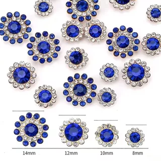 คริสตัลพลอยเทียม ดอกทานตะวัน 50 ชิ้น 10/12/14 มม. แบบขาเย็บ สำหรับ DIY ตกแต่งเสื้อผ้า และอุปกรณ์