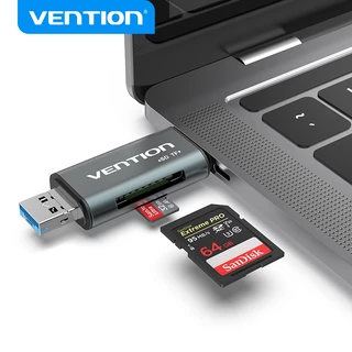 Vention เครื่องอ่านการ์ด 2 ใน 1 ยูเอสบี 3.0 ประเภทซี 512GB โอนเร็ว การอ่านการ์ดแบบคู่ เครื่องอ่านการ์ด SD บัตร TF ไมโคร SD TF ง่าย ใช้ได้กับ แล็ปท็อป โทรศัพท์มือถือ โอทีจี