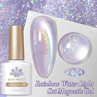 BORN PRETTY 10ml Arco-Íris Roxo Água Luz Gato Gel Magnético Esmalte Brilhante Sliver-light Holográficos UV Semi Permanen