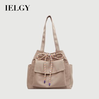 IELGY กระเป๋าถือแฟชั่นอินเทรนด์พร้อมเชือกรูดลําลองกระเป๋าสะพ…