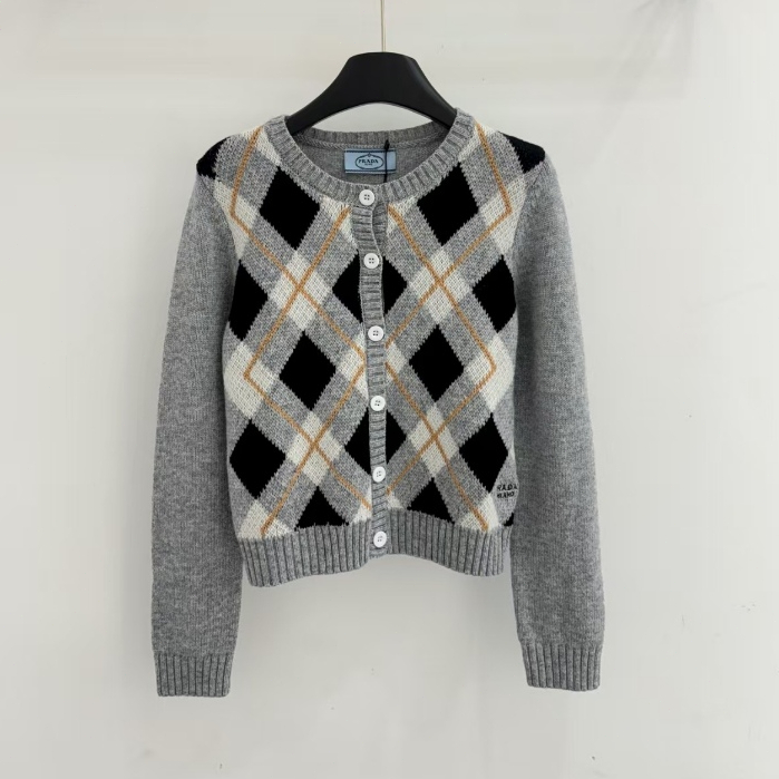 Prd * ฤดูใบไม้ร่วงฤดูหนาว Retro Ribbed ลายสก๊อต,รอบคอถักเสื้อสเวตเตอร์ถัก