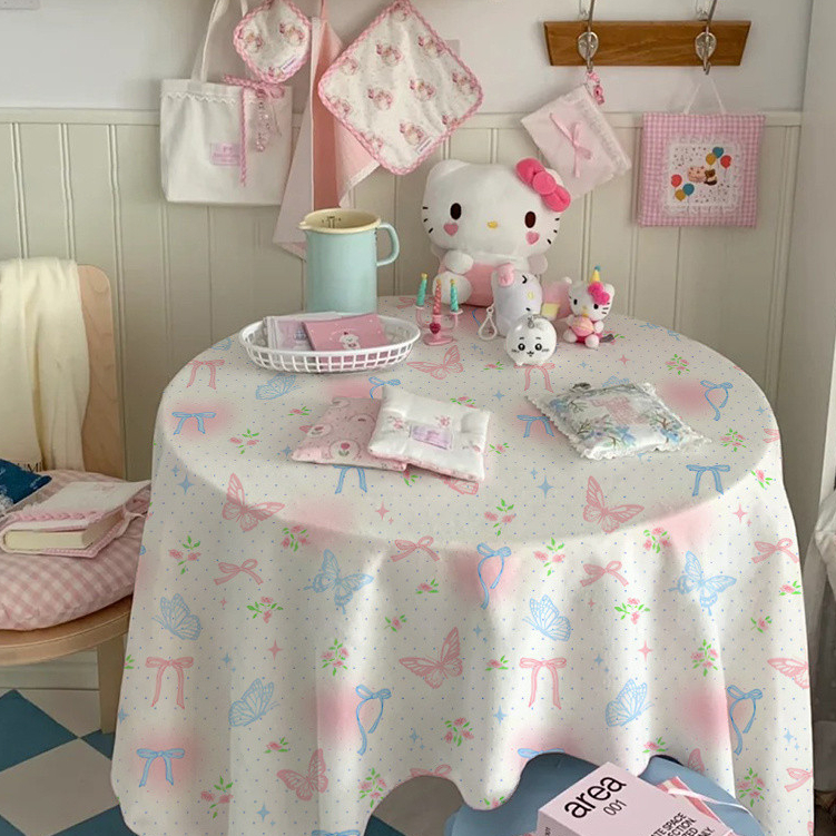 สไตล์อินสตาแกรม โต๊ะทำงาน โต๊ะกาแฟ โต๊ะรับประทานอาหาร ผ้ากันฝุ่น โต๊ะกลม โต๊ะแต่งหน้า