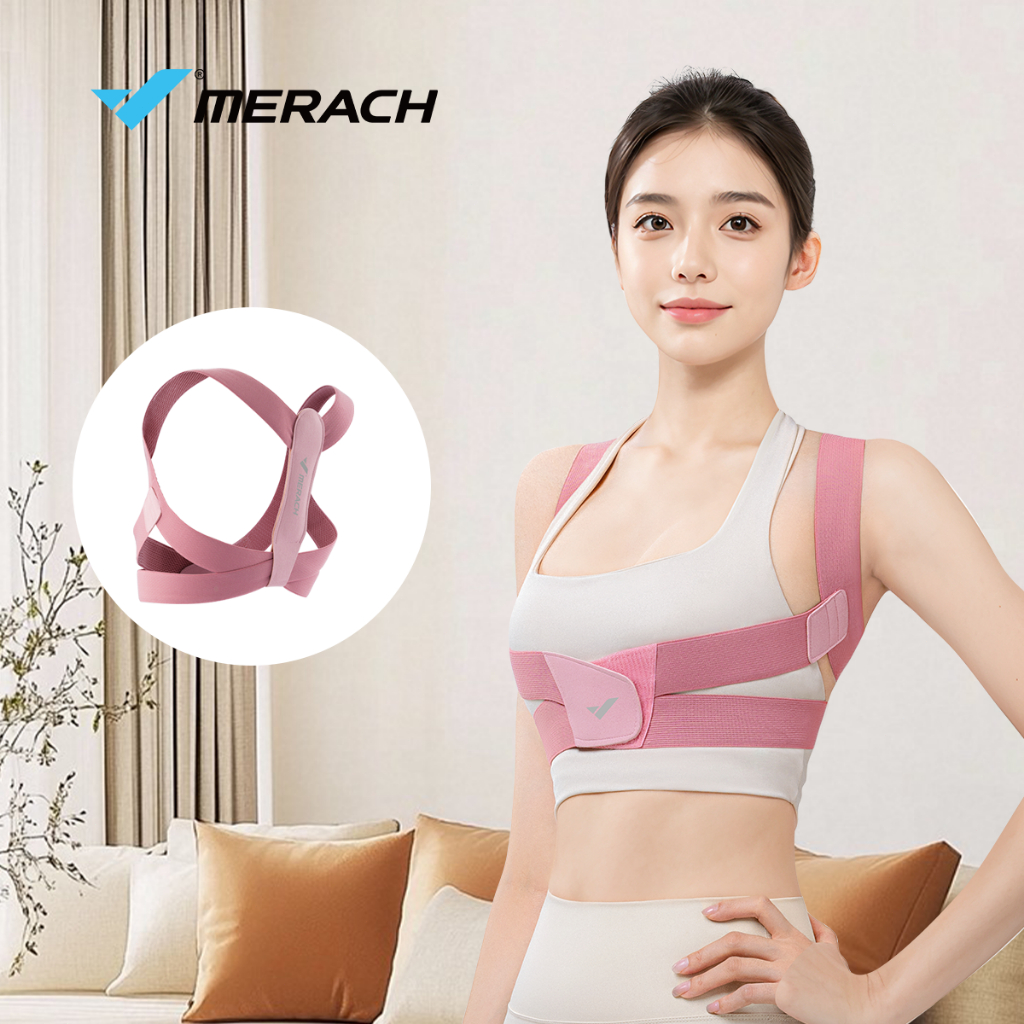 MERACH  แก้หลังค่อม ที่พยุงหลังเข็มขัดพยุงหลังสายรัดแก้ไขท่าทางพร้อมฟังก์ชั่นป้องกันหลังค่อมที่ยอดเยี่ยมไหล่มุมที่มองไม่เห็น Back support belt สายรัดพยุงหลัง ที่รัดเอวแก้ปวดหลัง