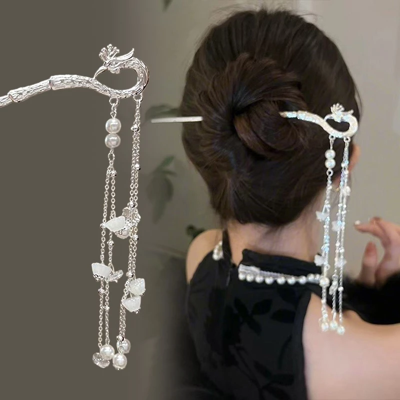 โบราณ Phoenix พู่สไตล์จีนใหม่ Hanfu Cheongsam สไตล์ใหม่ High-End สไตล์ใหม่ Hairpin