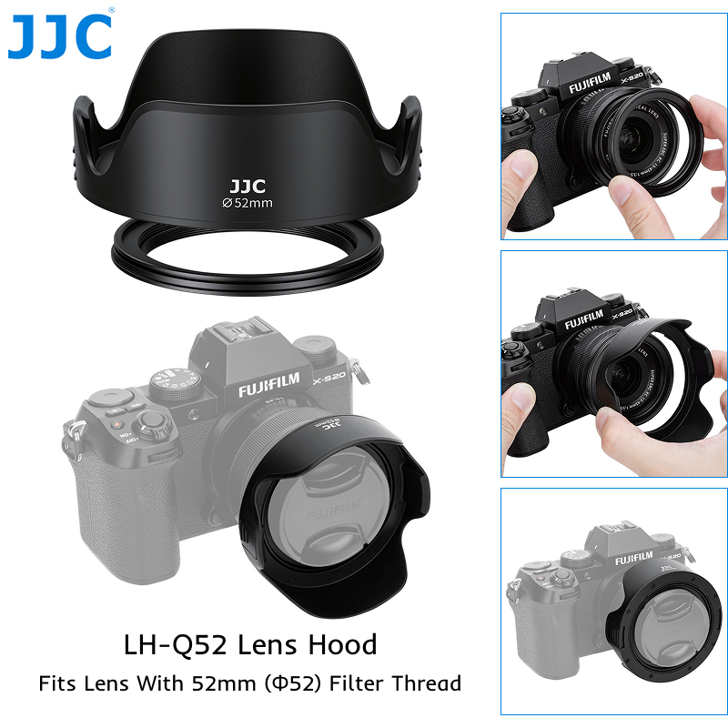JJC LH-Q52 เลนส์ 52 มม.สําหรับ Fuji XF 35 มม.F1.4 และ 18 มม.F2 R,Nikon NIKKOR Z 24-50 มม.เลนส์กล้องแ