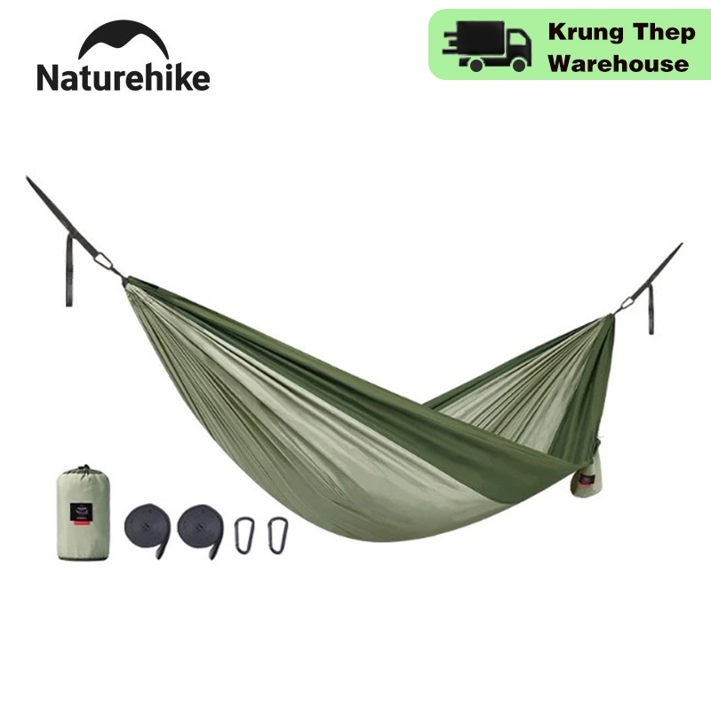 Naturehike อัพเกรดกลางแจ้งเดี่ยวเปลญวนคู่หนาแคมป์ปิ้งแขวนนอนนอนสวิง