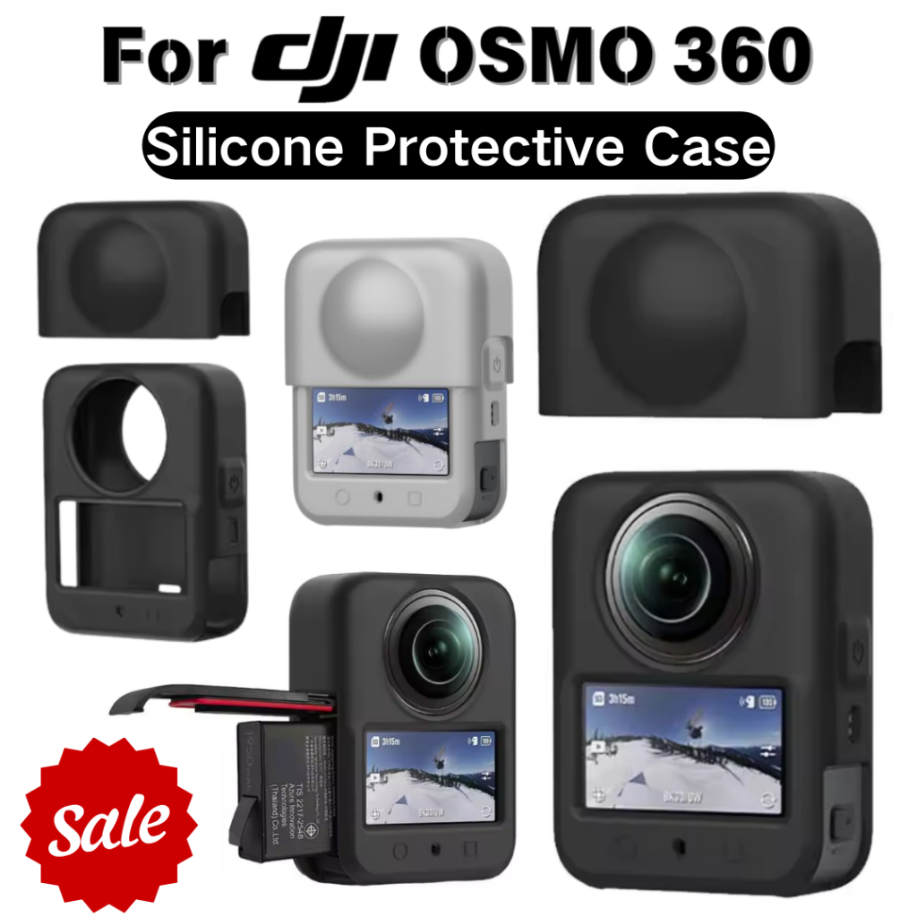 ซิลิโคนป้องกันกรณีสําหรับ DJI Osmo 360 Body Protector ฝาครอบ Anti-scratch แขนยางนุ่มผิว All-รอบป้องกันเลนส์สําหรับ DJI Osmo 360 อุปกรณ์เสริมสําหรับกล้อง