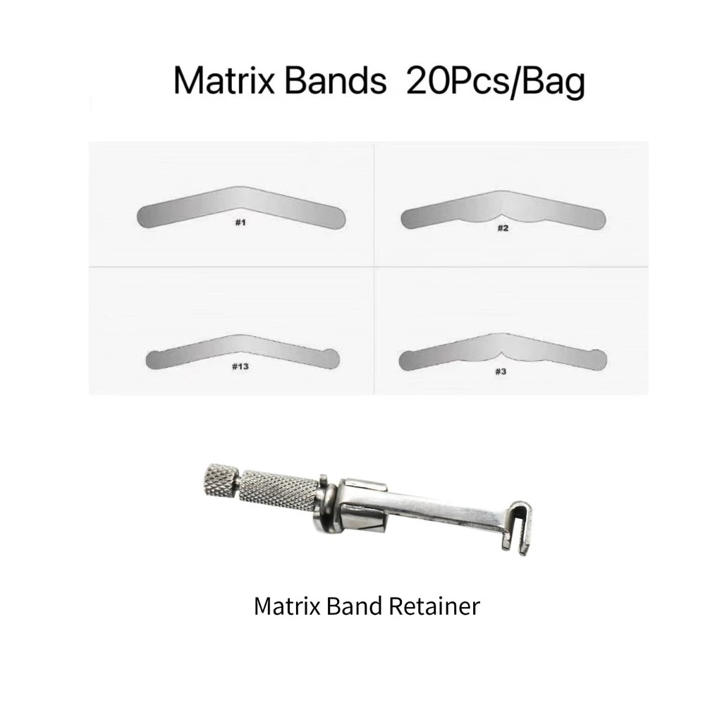 20 ชิ้น Tofflemire Matrix Band สแตนเลส Universal Borad ประเภทยืดหยุ่น