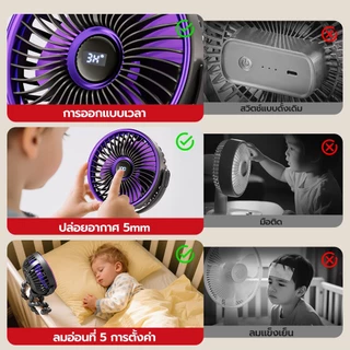 MAXAWEI พัดลมรถเข็นเด็ก ทํางานเงียบ อากาศพัดลมเด็ก วัสดุระดับอาหาร พัดลม usb ผ่านการรับรอง อย พกพา ป้องกันการหนีบ เหมาะกับรถเข็นเด็กและเตียง