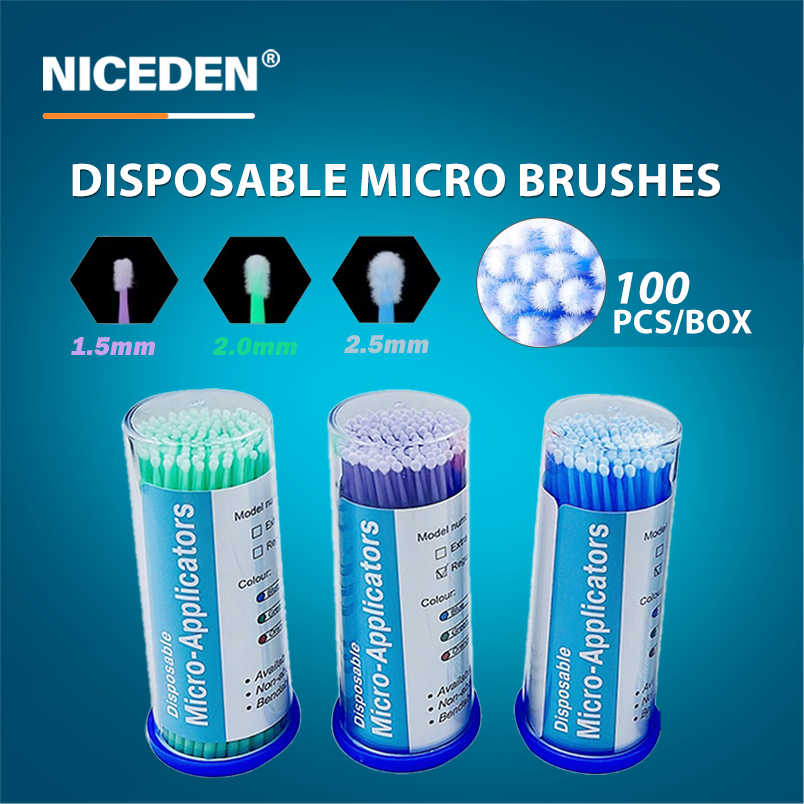 NICEDEN Dental Mini Applicators สําลีแปรงขนตาแปรงสีฟันขนาดเล็กแบบใช้แล้วทิ้ง