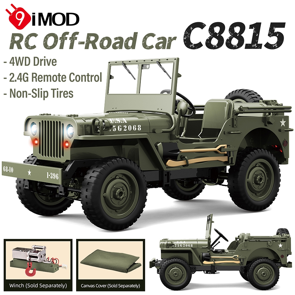 JJRC C8815 RC รถ Jeep 2.4GHZ 4WD 50M สําหรับ SandyAreas Hillsides Grasslands Paved Roads