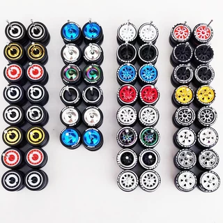 60 ชิ้น (30 ชุด) 1/64 Mini Alloy Car Wheels w ยางล้อ Chrome สําหรับ 1:64 Mini รุ่นรถยนต์ Matchbox Domeka
