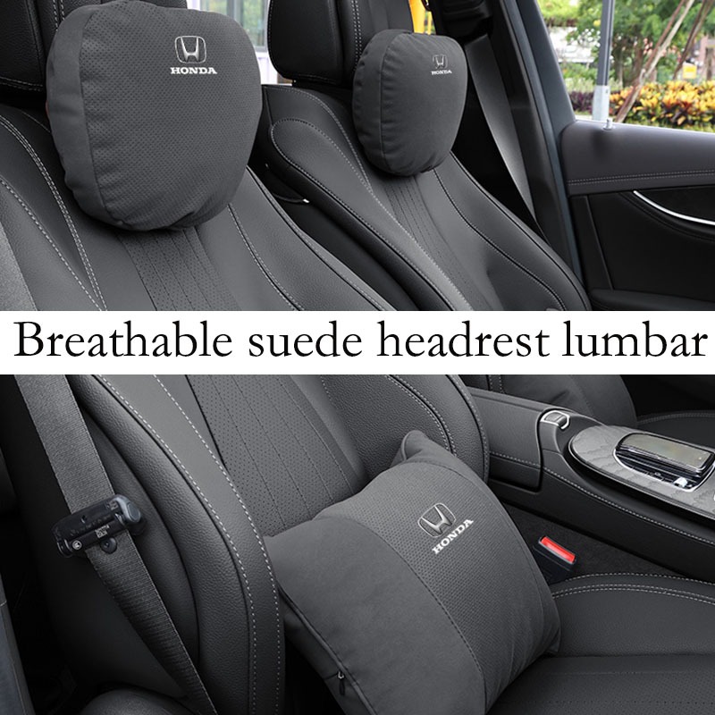 รถปรับหนังนิ่มที่นั่ง headrest หมอนรองคอเอวสนับสนุนแผ่นป้องกันเหมาะสําหรับ Honda Civic Fk7 Fit Fk2 M